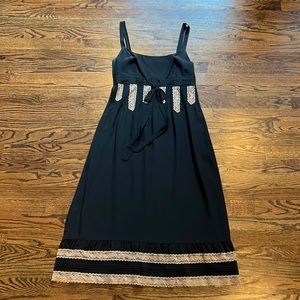 Loft 100 percent silk slip dress with lace detail size 4